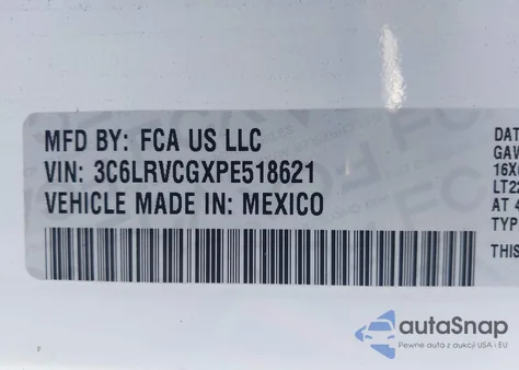 2023 Ram Promaster 2500 High Roof 136 Wb from USA, damaged, VIN 3C6LRVCGXPE518621